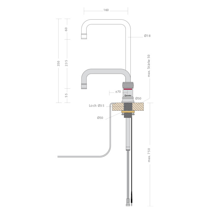 Quooker Wasserhahn Classic Nordic Square single tap – Bild 2