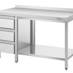 CHROMOnorm Arbeitstisch mit Schubladenblock